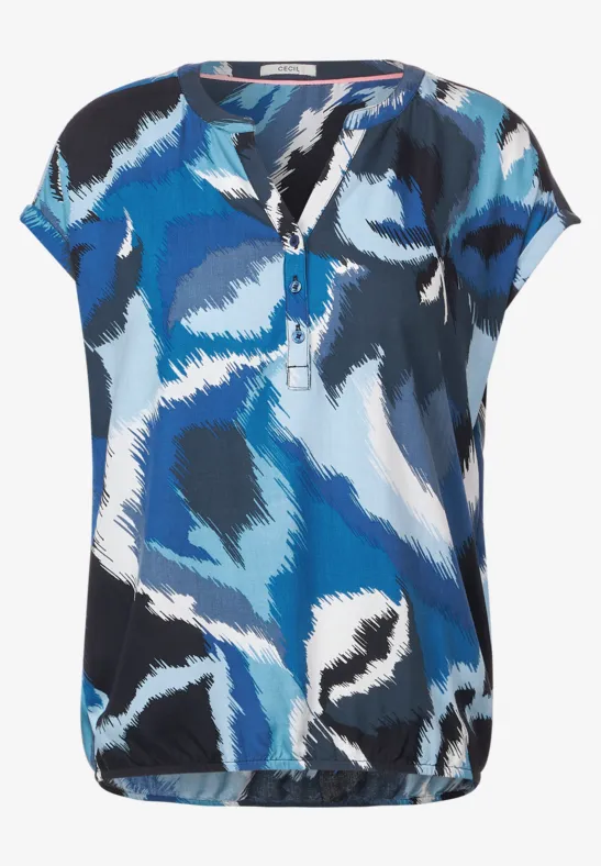 Printbluse blue sea