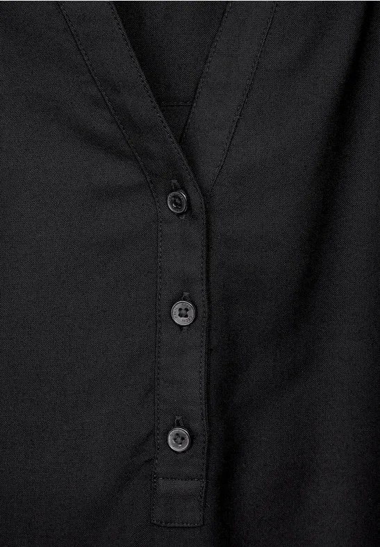 Viskose Bluse in Unifarbe Black