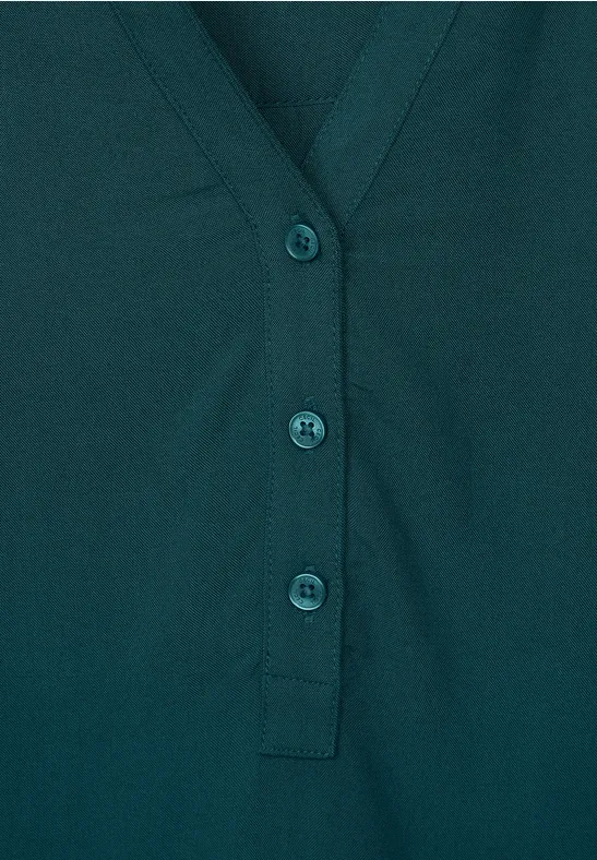 Viskose Bluse in Unifarbe deep lake green