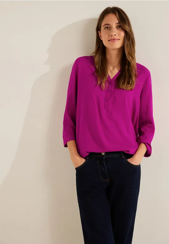 Viskose Bluse in Unifarbe cool pink