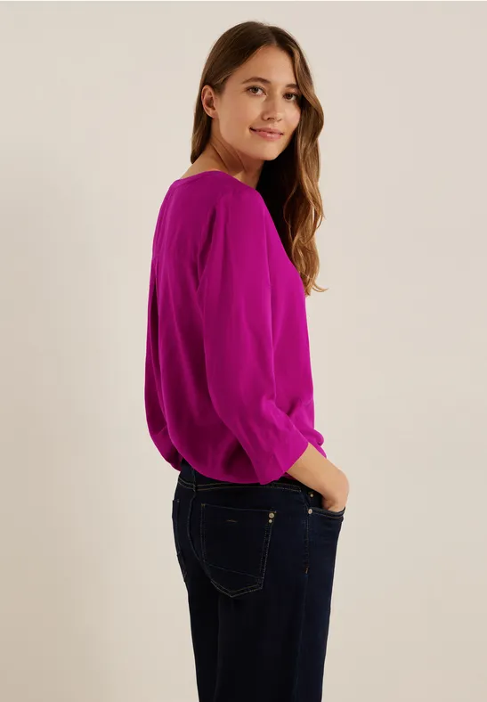 Viskose Bluse in Unifarbe cool pink