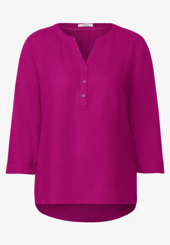Viskose Bluse in Unifarbe cool pink