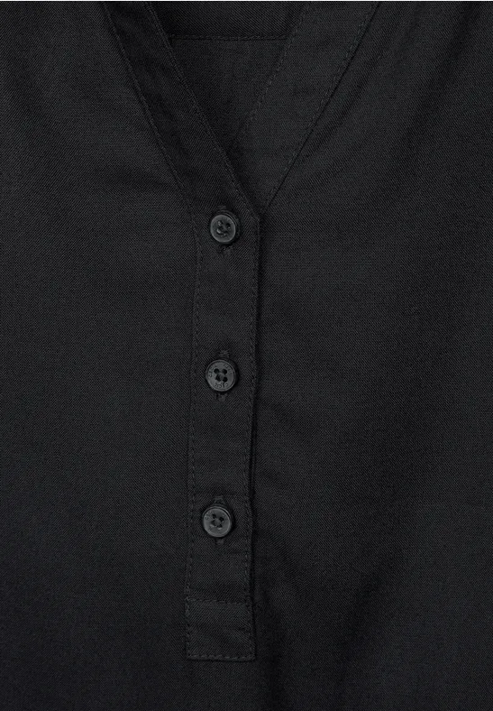 Viskose Bluse in Unifarbe Black