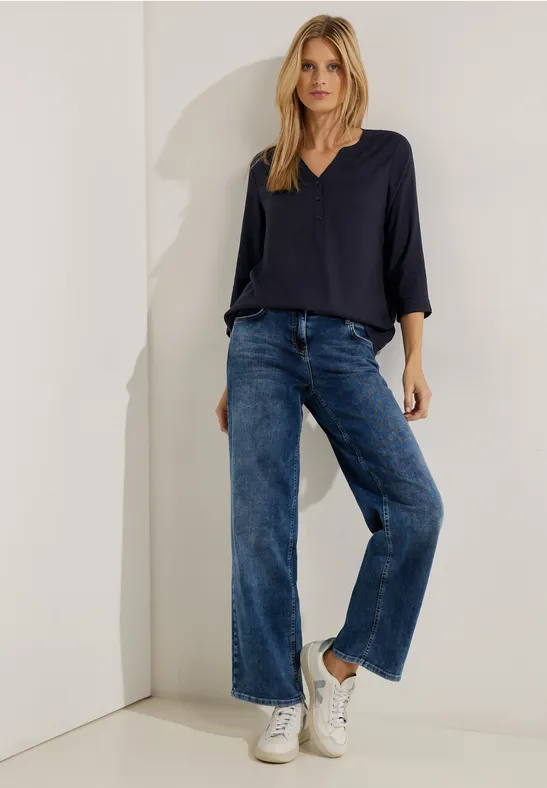 Viskose Bluse mit 3/4 Arm night sky blue