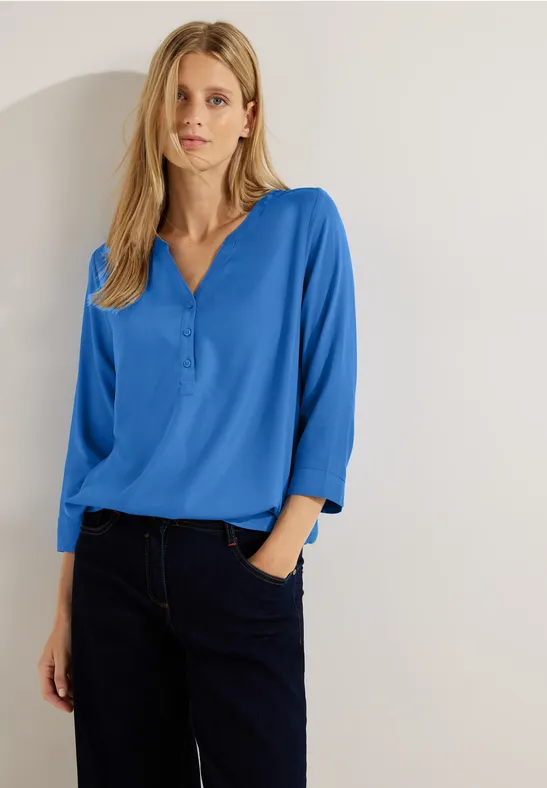 Chemisier viscose à manches 3/4 dynamic blue