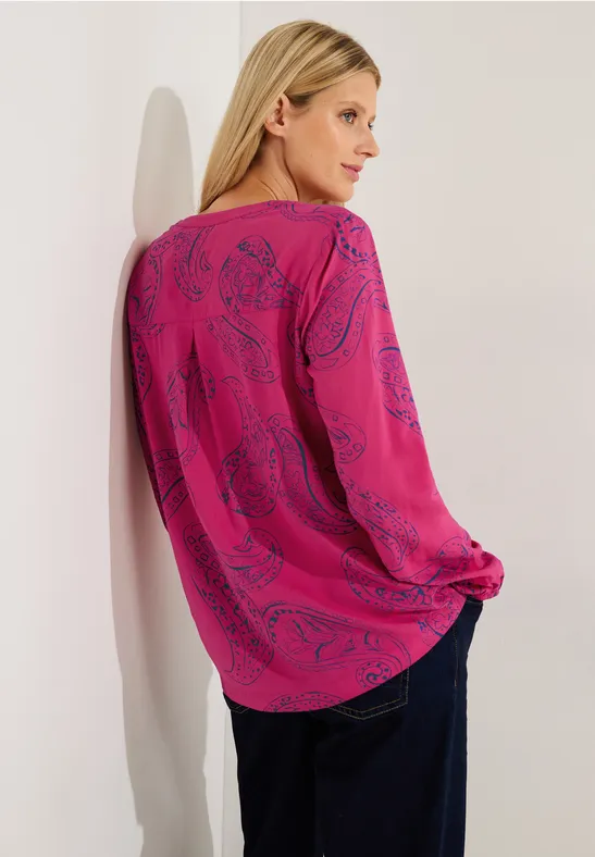 Paisley Viskose Bluse cosy coral