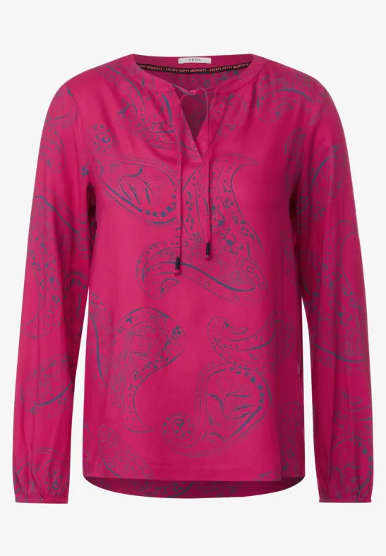 Paisley Viskose Bluse cosy coral