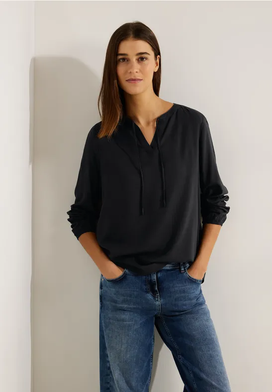 Viscose tuniekblouse Black