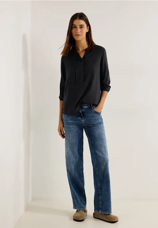 Viscose tuniekblouse Black