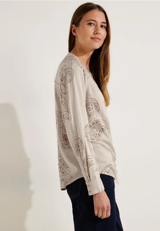 Bluse mit Paisley Print golden sand melange