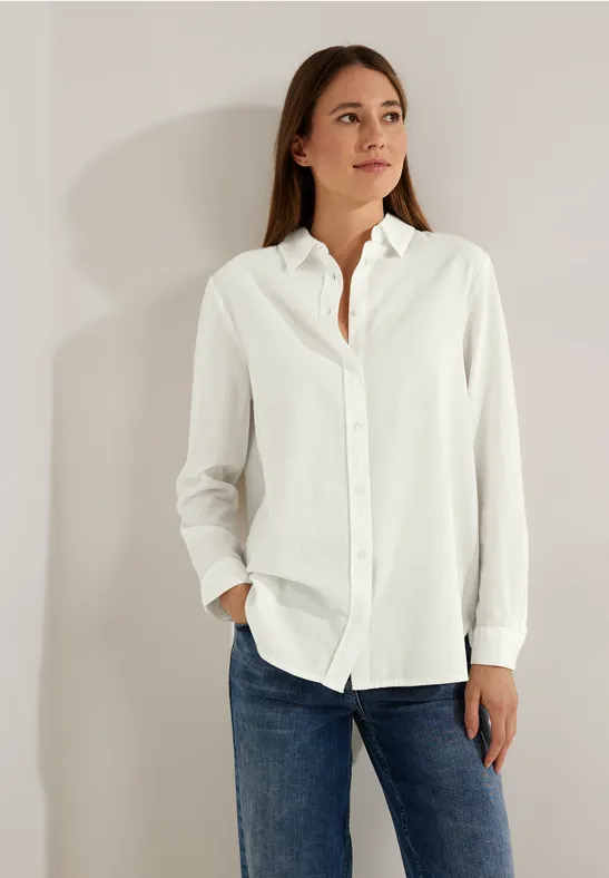 Longbluse mit Struktur vanilla white