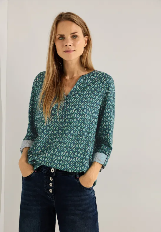 Alloverprint Bluse easy green