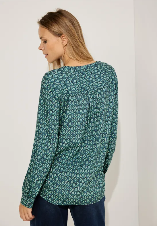 Alloverprint Bluse easy green