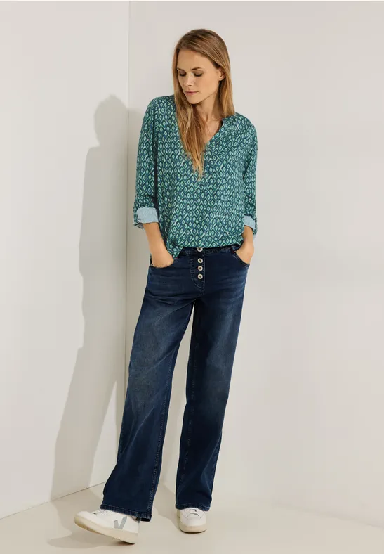 Alloverprint Bluse easy green