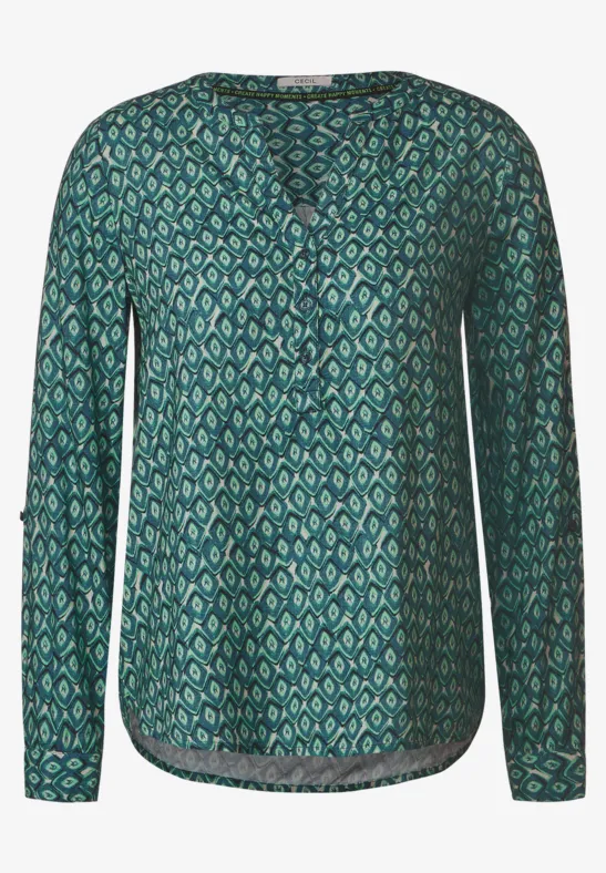 Alloverprint Bluse easy green
