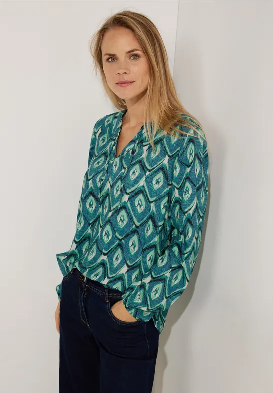 Bluse mit Alloverprint easy green