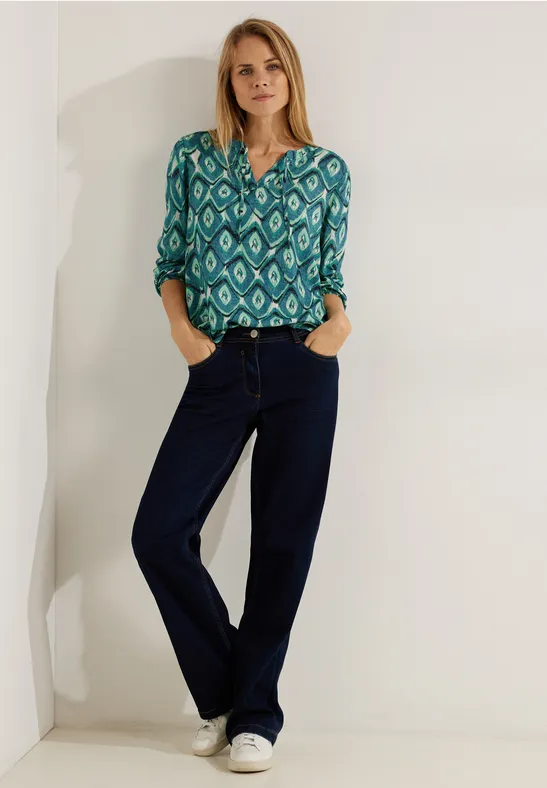 Bluse mit Alloverprint easy green