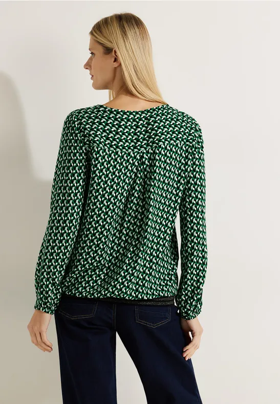 Bluse mit Minimalprint easy green