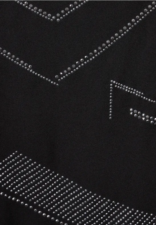 Bluse im Materialmix Black