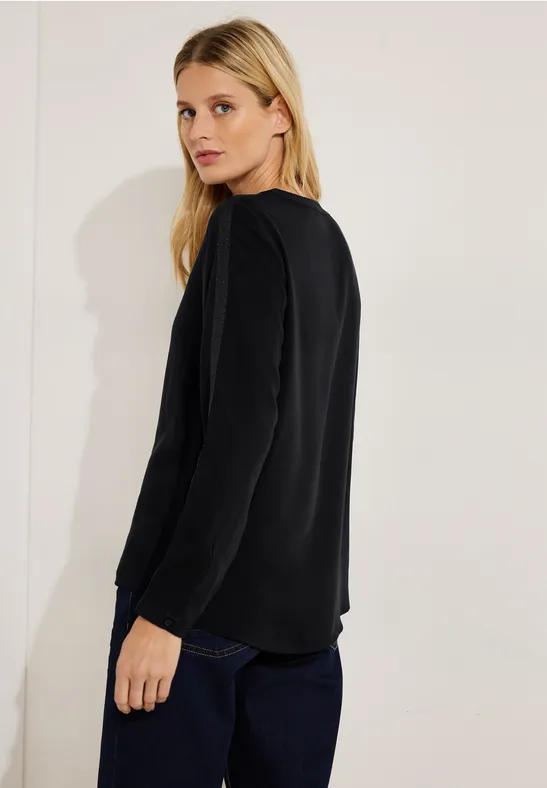 Bluse mit Tapedetail Black