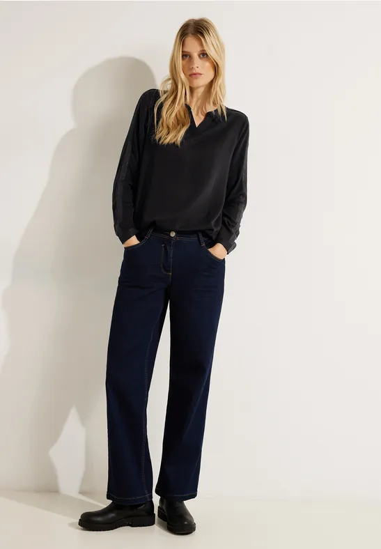 Bluse mit Tapedetail Black