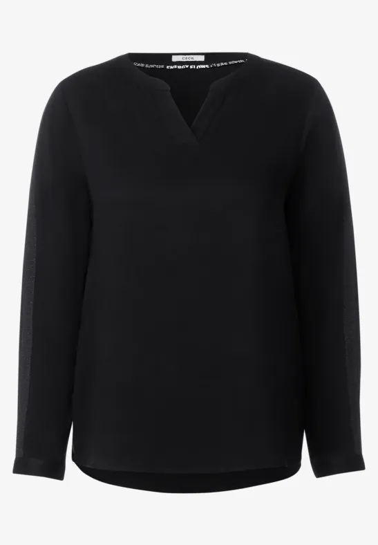 Bluse mit Tapedetail Black