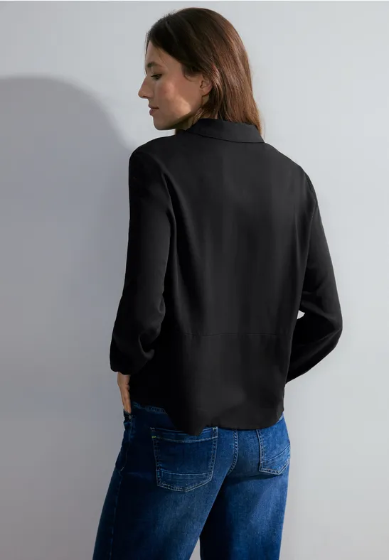 Korte viscose blouse Black