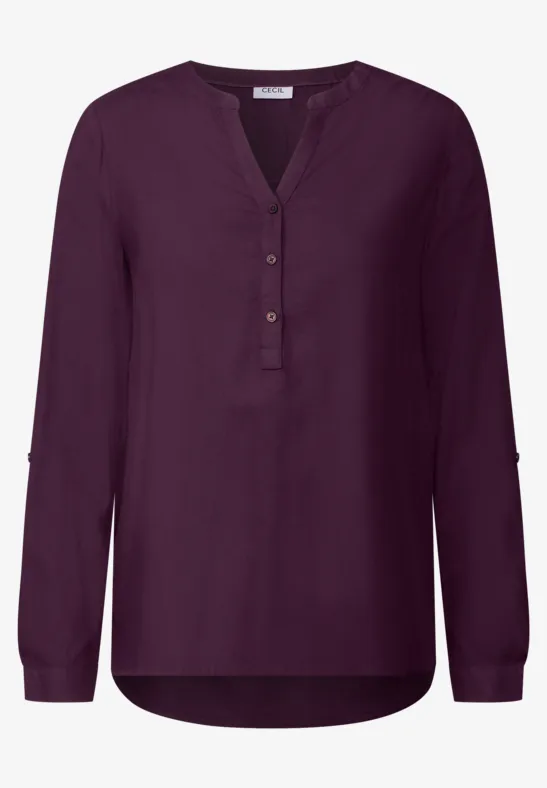 Bluse in Unifarbe deep berry