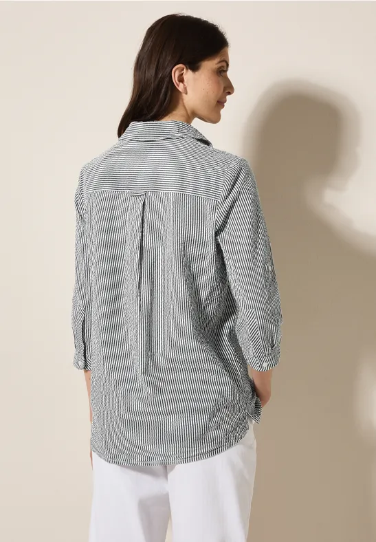 Blouse rayée en seersucker universal blue