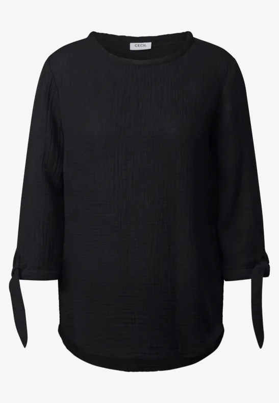 Musselin Bluse Black