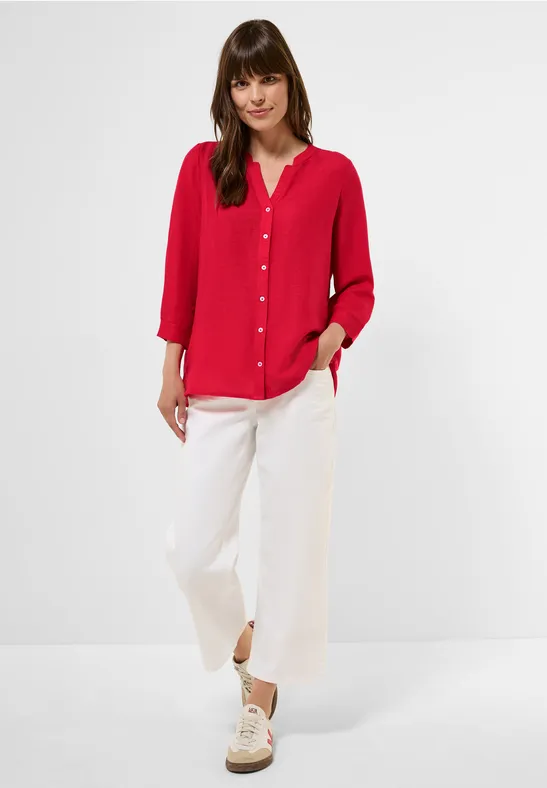 Tuniek van linnenmix met knopen glazed apple red