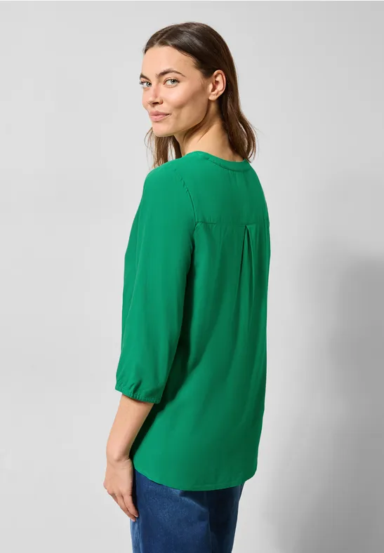 Blouse in effen kleur garden green