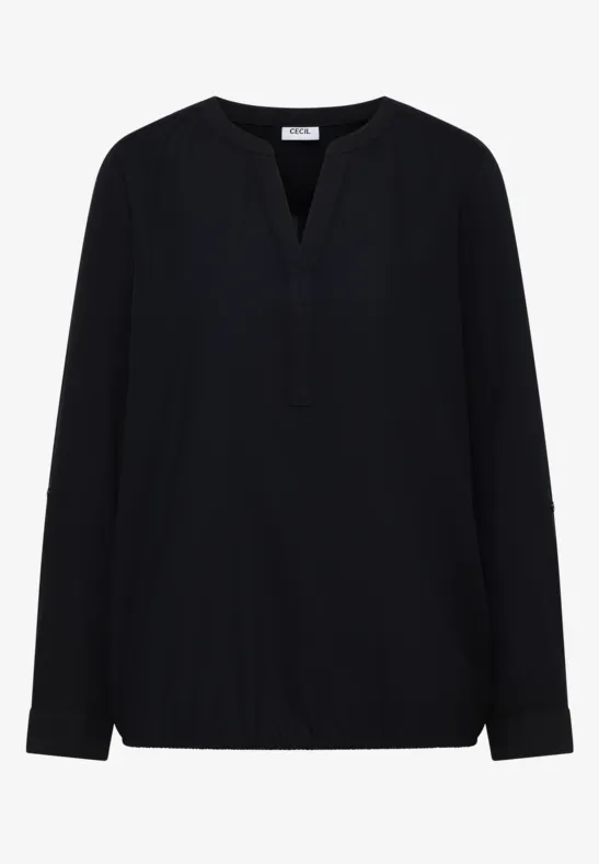 Bluse in Unifarbe urban dark blue