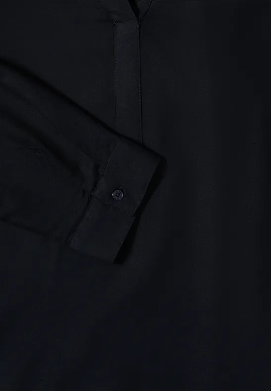Bluse in Unifarbe urban dark blue