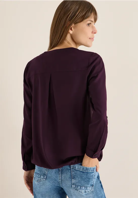 Bluse in Unifarbe eggplant red