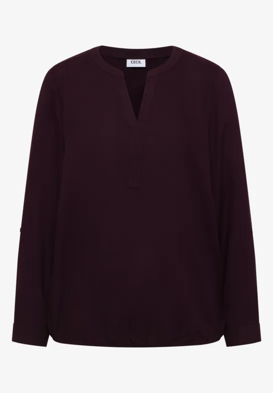 Bluse in Unifarbe eggplant red