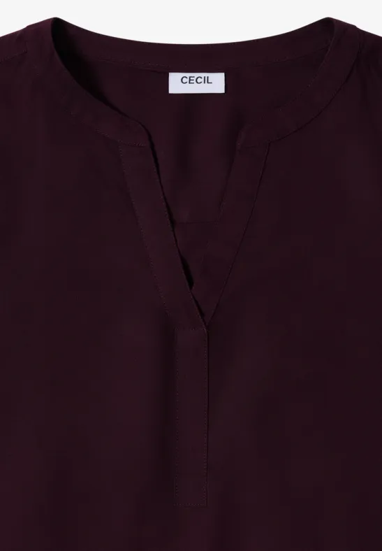 Bluse in Unifarbe eggplant red