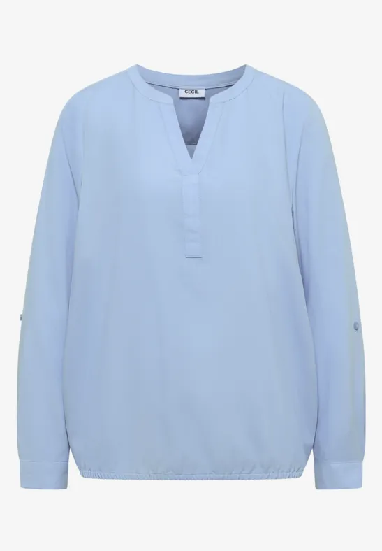 Bluse in Unifarbe mountain blue