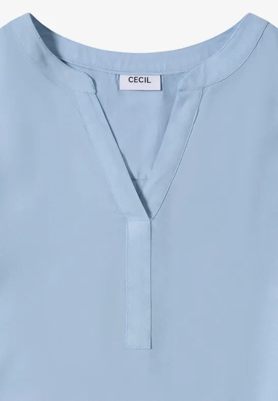 Bluse in Unifarbe mountain blue