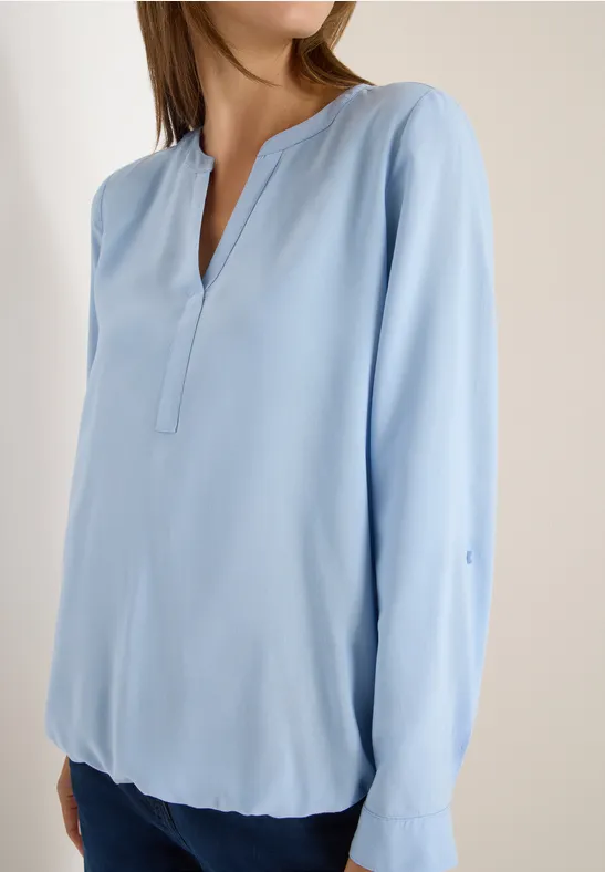 Bluse in Unifarbe mountain blue