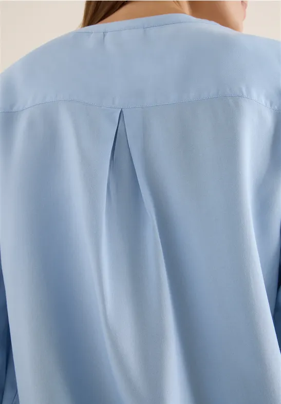 Bluse in Unifarbe mountain blue