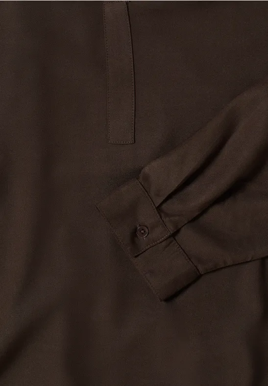 Blouse in effen kleur chocolate mousse