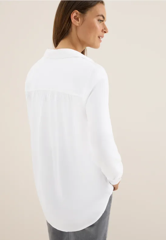 Hemdbluse in Unifarbe White