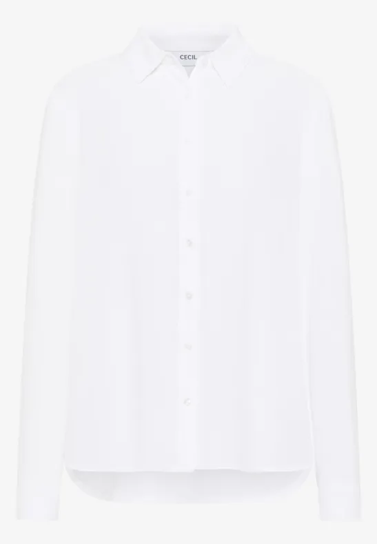 Hemdbluse in Unifarbe White