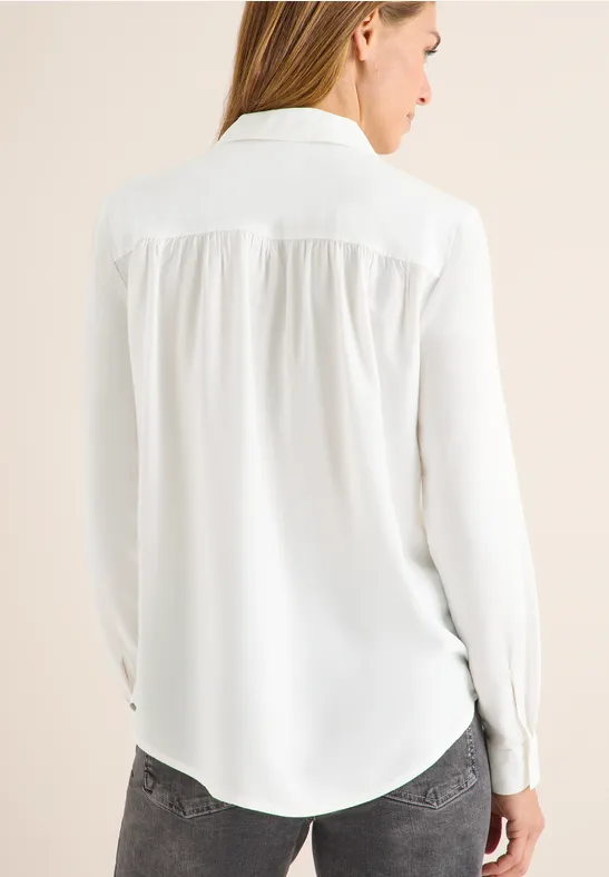 Hemdbluse in Unifarbe vanilla white