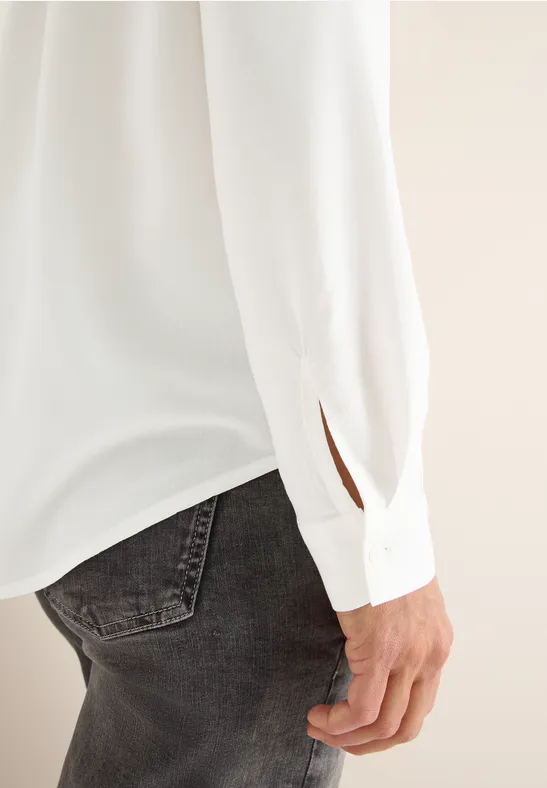 Hemdbluse in Unifarbe vanilla white