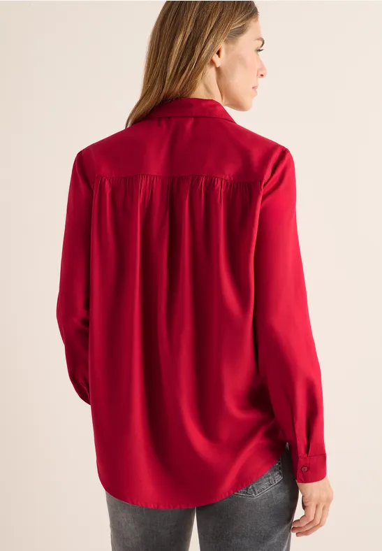 Hemdbluse in Unifarbe beaujolais red