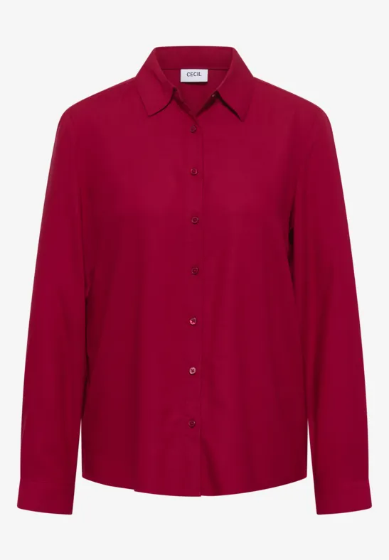 Hemdbluse in Unifarbe beaujolais red