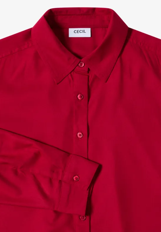 Hemdbluse in Unifarbe beaujolais red