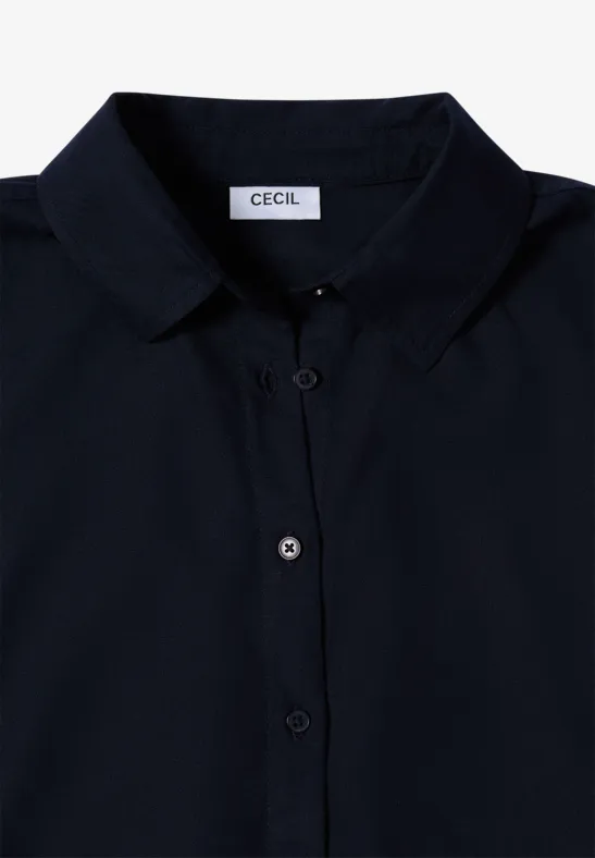 Hemdbluse in Unifarbe urban dark blue